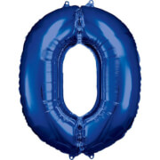 Grosse Zahl 0 Blau Folienballon N34 66cm x 88cm