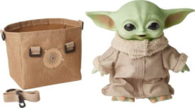 Mattel HBX33 Disney Star Wars Mandalorian The Child Baby Yoda Funktionsplüsch & Tasche Geschenkset