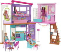 Mattel HCD50 Barbie Malibu Haus mit über 30 Teilen, Spielzeug für Kinder ab 3 Jahren
