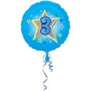 Standard Blaue Sterne 3 Folienballon S40 verpackt 43 cm