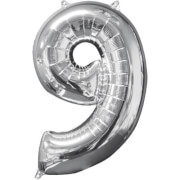 26 Silber-9 Folienballon, P31, verpackt, 43 x 66 cm