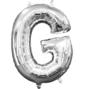 Mini Shape Buchstabe G Silber Folienballon A04 verpackt 22 x 33 cm