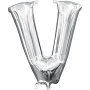 Mini Shape Buchstabe V Silber Folienballon A04 verpackt 27 x 33 cm
