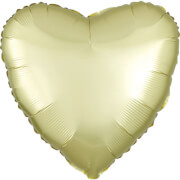 Standard Satin Luxe Pastel-Gelb Herz Folienballon S15 verpackt
