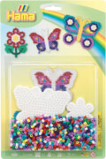 Hama® Bügelperlen Stiftplatten + Perlen Schmetterlinge 1.100 Stück