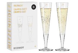RC RITZENHOFF CRISTAL Champagnerglas "Goldnacht" 2er Set