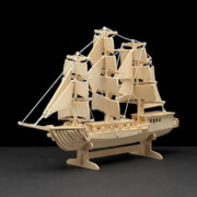 PEBARO Holzbausatz Segelschiff 80 Teile