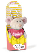 NICI Schlüsselanhänger Maus Janina 10cm mit T-Shirt pink