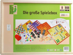 Natural Games Holz-Spielesammlung 200 in 1, Gesellschaftsspiele, ca. 38,5x28,5x6,9 cm, ab 2 Spieler, ab 5 Jahren