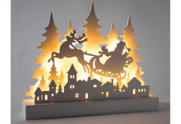 F-H-S Silhouette "Santa mit Schlitten" 12 LED
