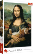 Premium Puzzle 500 Teile - Mona Lisa mit Katze