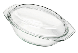 Glas Schüssel ovalflacher Deckel